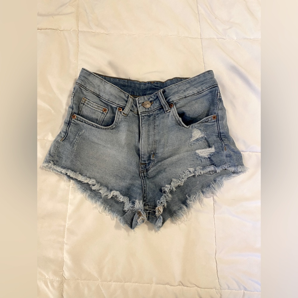 Women's blue jean shorts